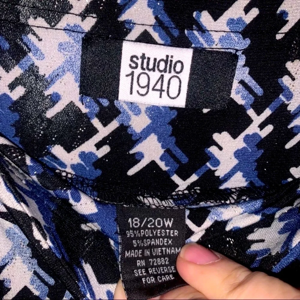 Studio 1940 18W/20W MIDI Print Polyester Spandex Skirt Retro Style